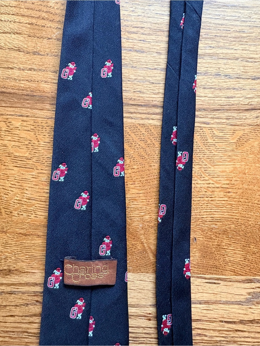 VTG Charing Cross Black UGA Bulldawg Dawg “G” #1 Patterned Men's Tie - Picture 4 of 12